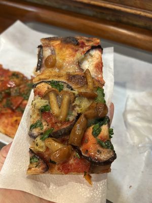 Porcini, eggplant, artichoke  at Pizza Time in Rome