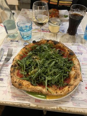 Pizza with vegan mozzarella  at Rossopomodoro in Venice