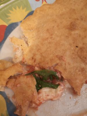 FRIED PIZZA with incredible vegan cheese. INCREDIBLE at Rossopomodoro in Venice