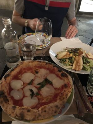 Margarita pizza with rice mozzarella  at Rossopomodoro in Venice