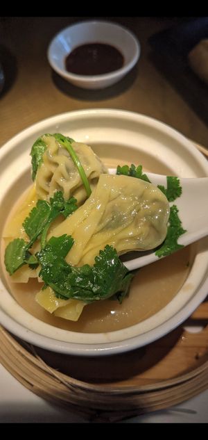 Miso wonton soup at Ping Pong Dim Sum in London