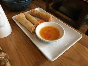 Spring rolls at Ping Pong Dim Sum in London