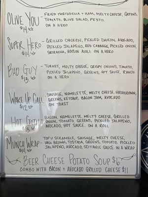 Menu and specials, March 2025  at Seitan's Helper in Brooklyn