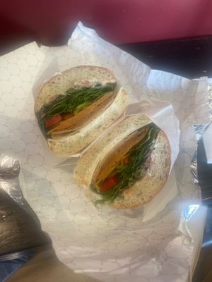 Triple threat

Mortadella, salami, pepperoni, sliced cheese, roasted red peppers, banana peppers, red onion, greens, mayo, vinaigrette at Seitan's Helper in Brooklyn