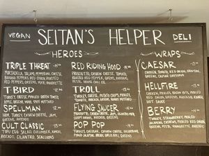 Menu  at Seitan's Helper in Brooklyn