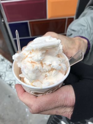 Peach-mango sorbet at Dark Sugars in East London