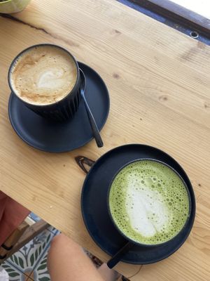 Matcha and cappuccino   at PLANT SHACK - Altea in Altea