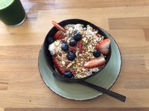 Berry and fruit yoghur bowl with (gluten free) granola. at PLANT SHACK - Altea in Altea