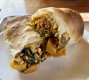 Veggie tofu burrito   at Plank Coffee in Healdsburg