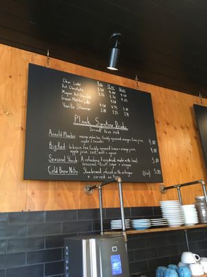 Menu at Plank Coffee in Healdsburg