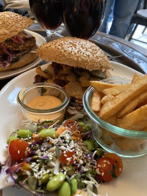 The vegan chicken sandwich. Dry and too expensive but tasted fairly okay. at Café Korn in Roskilde