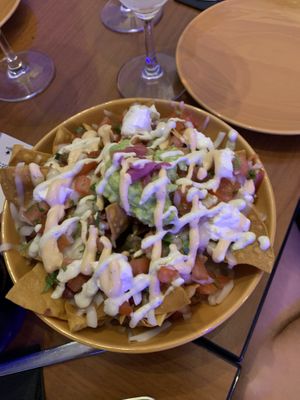 Nachos veganos at Azul Frida in Barcelona