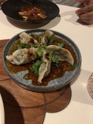 Spinach and Shiitake Dumplings at PLANTA Queen in Toronto