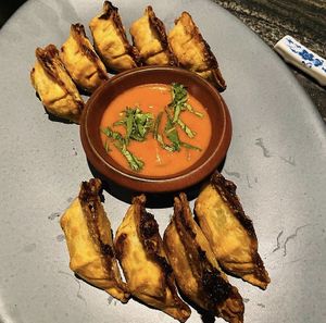 Fried dumplings at PLANTA Queen in Toronto