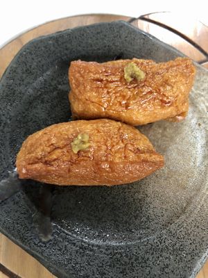 Mushroom bacon inari at PLANTA Queen in Toronto