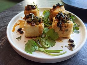 xo tofu (with mushrooms and black soy beans) at PLANTA Queen in Toronto