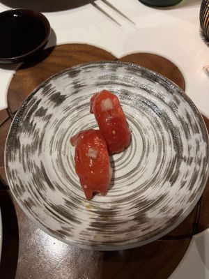 Watermelon Ahi sushi  at PLANTA Queen in Toronto