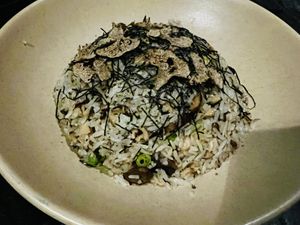 Main course. Fried rice with truffles. Maybe little dry but very nice    at PLANTA Queen in Toronto