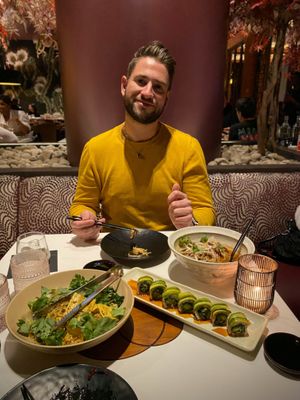 Singapore noodles, Dragon roll, and Disco Dumpling special; and that was just for starters. So much good food    at PLANTA Queen in Toronto