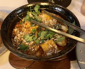 Chili Peanut Noodles-not our favorite.   at PLANTA Queen in Toronto