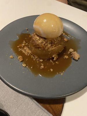 Apple crumble  at PLANTA Queen in Toronto