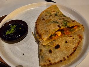 scallion pancake egg wrap at PLANTA Queen in Toronto