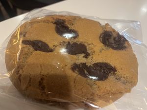 HUGE chocolate chip cookie! Photo doesn’t do it justice  at PLANTA Queen in Toronto