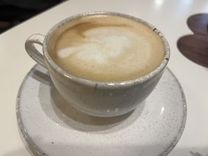 Salted maple macchiato- in house made maple syrup, oat milk and espresso  at PLANTA Queen in Toronto