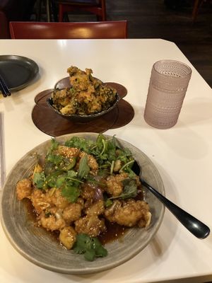 Bang bang broccoli and cauliflower main dish  at PLANTA Queen in Toronto