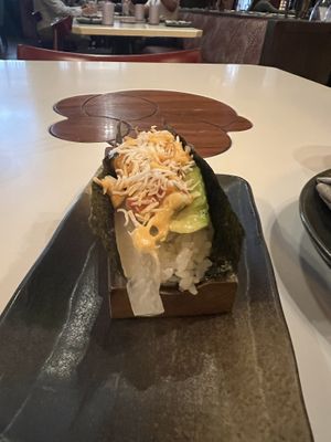 Tuna watermelon handheld roll  at PLANTA Queen in Toronto