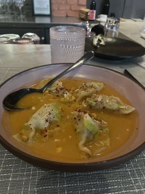 Corn dumplings  at PLANTA Queen in Toronto