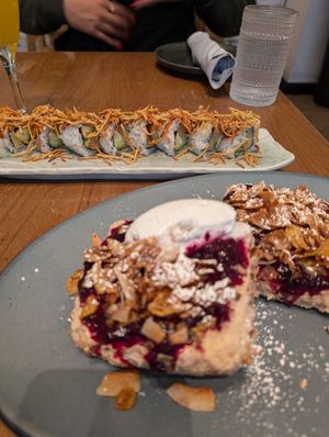 Sushi and french toast at PLANTA Queen in Toronto