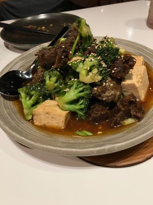 Beef and broccoli  at PLANTA Queen in Toronto