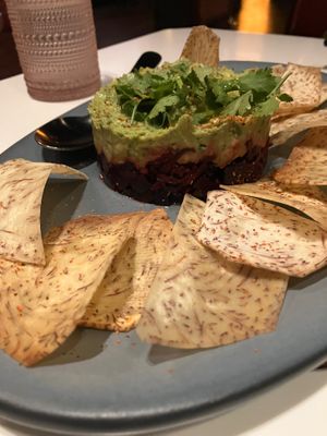 Beet avocado tartare at PLANTA Queen in Toronto