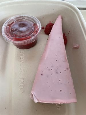 Raspberry cheesecake (we got to go)  at PLANTA Queen in Toronto