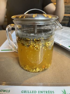 Turmeric tea  at Oren's Hummus in San Francisco