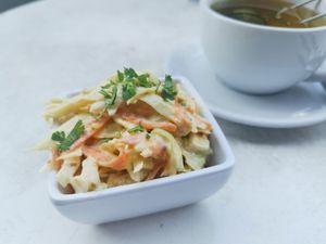 Coleslaw starter (vegan) at Stickerei in St Gallen