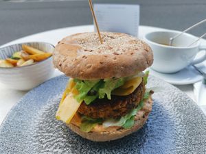 Falafelburger at Stickerei in St Gallen
