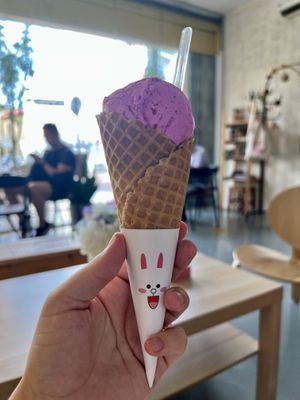 Dragonfruit flavour vegan ice cream   at The Ais in Penang