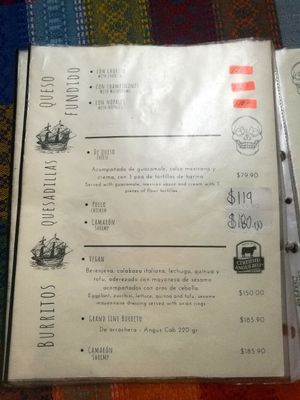 Menu pg 3 at AMbar in Cozumel