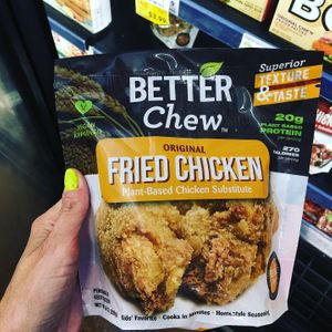 Vegan chicken nuggets, great texture on these  at Whole Foods Market in San Rafael