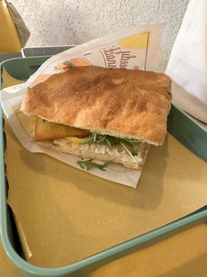 Focaccia sandwich - had entire slices of thick raw lemons inside. Inedible.   at Tipiko in Agrigento