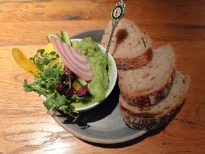 Small Portion of Bread and Avocado Mash at Ulrich in Vienna
