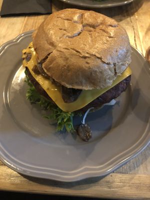 Berlin burger with beetroot patty at Halifax Burgers in Odense