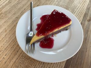 Fruity cheesecake (?), so delicious! at CReeA in Tarragona