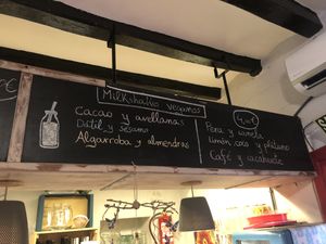 Milkshake menu at CReeA in Tarragona