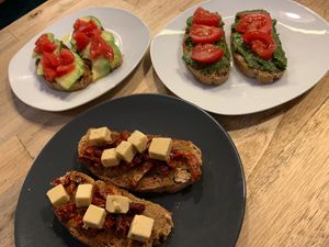 Toasts (Ibérica, Genovesa and Mediterranea) at CReeA in Tarragona