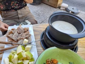 Cashew Fondue (is not always offered but if so a MUST taste!! at CReeA in Tarragona
