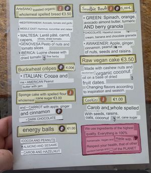 This is the breakfast menu in Google lens translated into English. at CReeA in Tarragona