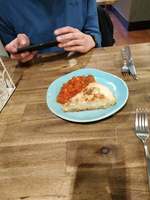 Spanish potato omelette with "pisto" at CReeA in Tarragona